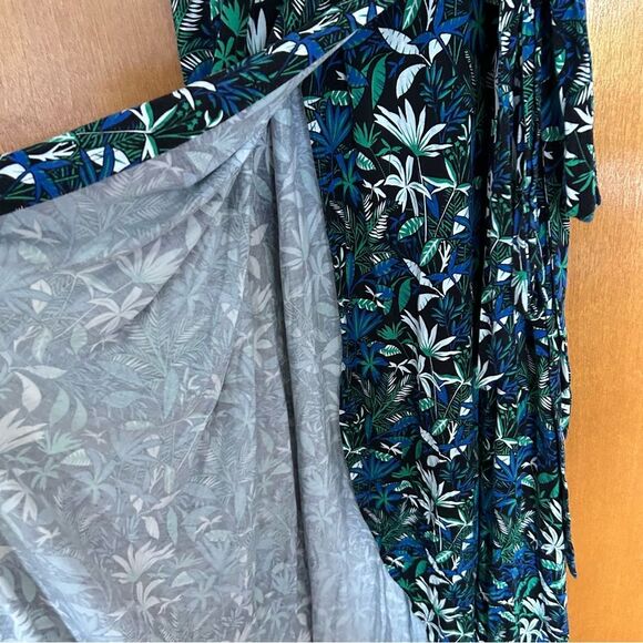 Boden Lavinia Jersey Wrap Midi Dress Tropical Print Size 8 Long - Picture 11 of 15